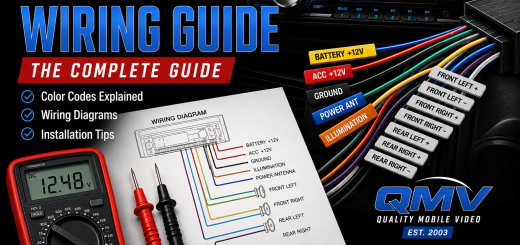 Complete car stereo wiring guide showing aftermarket radio wire colors, wiring diagram, digital multimeter testing, and speaker wire connections.