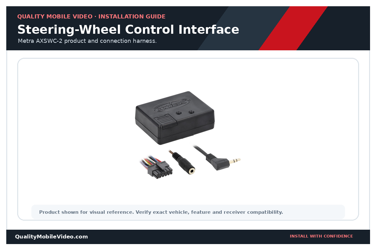 Steering wheel controls connected through a Metra AXSWC-2 to an aftermarket receiver